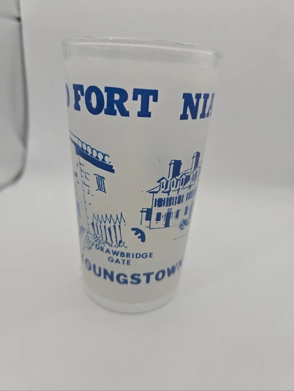 Vintage Canada & Old Fort Niagara Souvenir Glasses Set MCM Barware Travel Cups